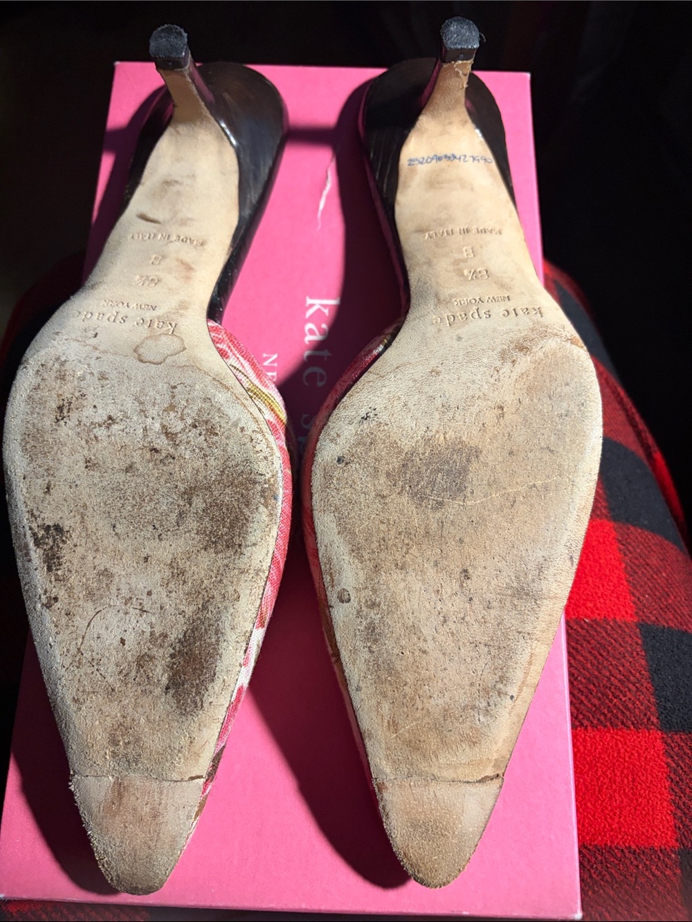 kate spade Pink Floral Pointed-Toe Slip-On Mules with matching bag. - Picture 8 of 8